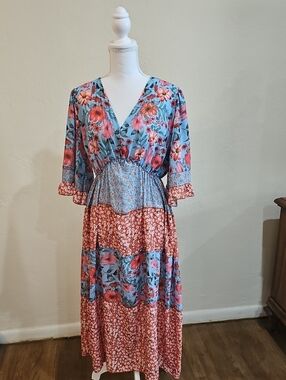 Boho Hippy Desert Mexican Vibes Cottagecore Grandmacore Sz XL Flowy Comfy Floral